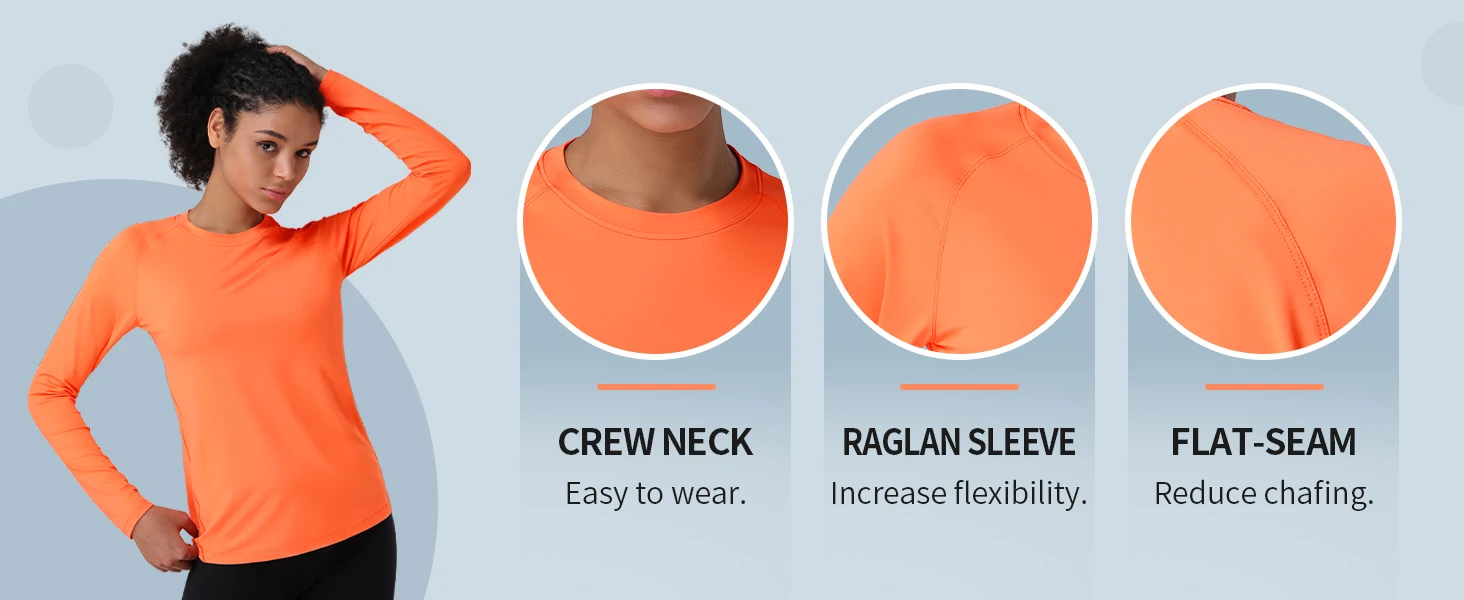 Pioneer Camp Hiking Long Sleeve T-shirt Rash Guard for Women Sun Shirts UPF 50+ SPF UV Protection Workout Tops Running Quick Dry
