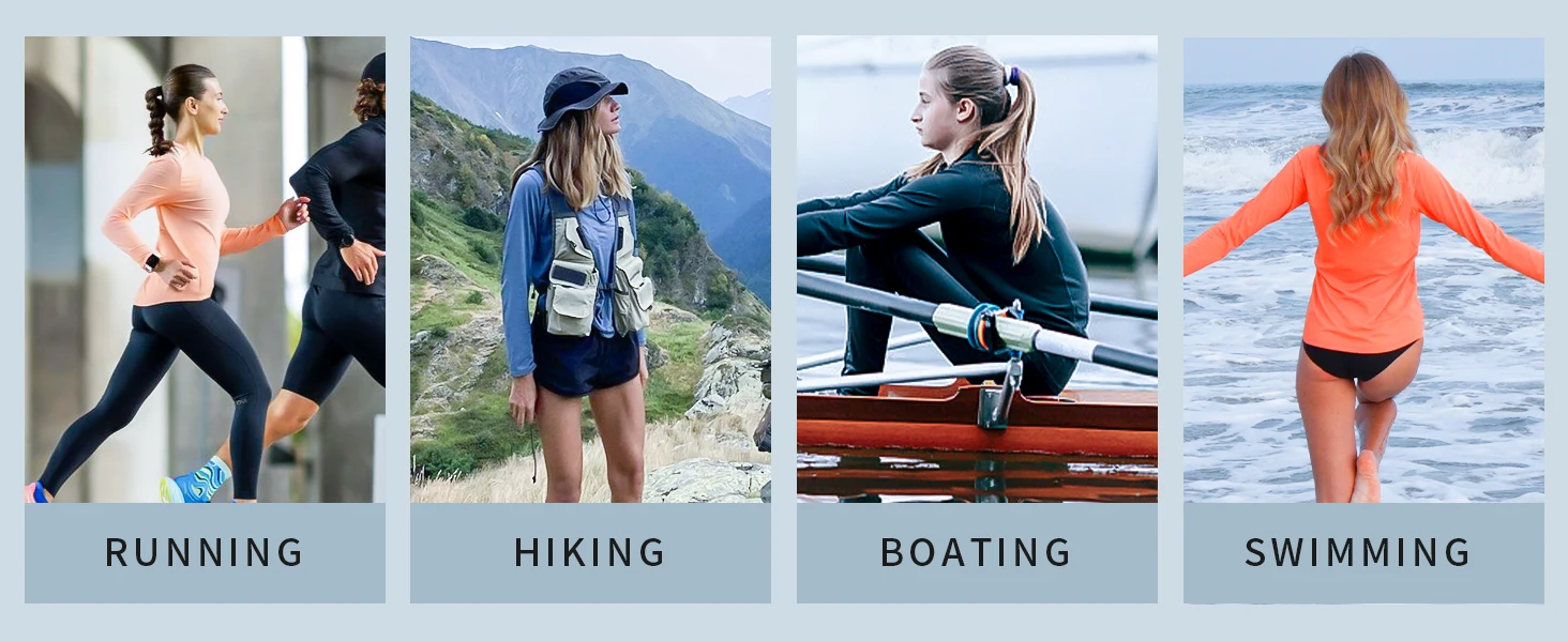 Pioneer Camp Hiking Long Sleeve T-shirt Rash Guard for Women Sun Shirts UPF 50+ SPF UV Protection Workout Tops Running Quick Dry