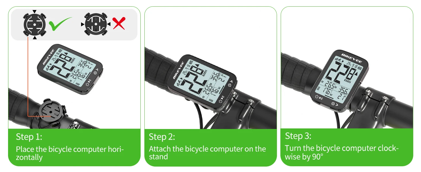 BIKEVEE Rechargeable GPS Wireless Bike Cycling Computer Waterproof USB-C Wireless Bicycle Speedometer Odometer Stopwatch with Auto Backlight Altitude Gradient Speed Mileage Riding Accessories