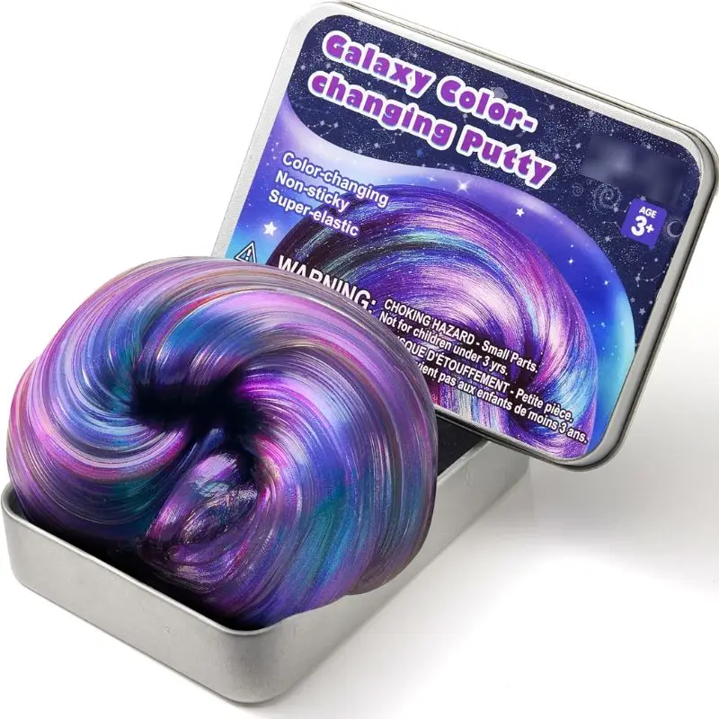 Galaxy Color Changing Putty Therapy Putty Fidget Toys Adults Squishy Sensory Toys Anxiety Stress Relief Gifts for Adults