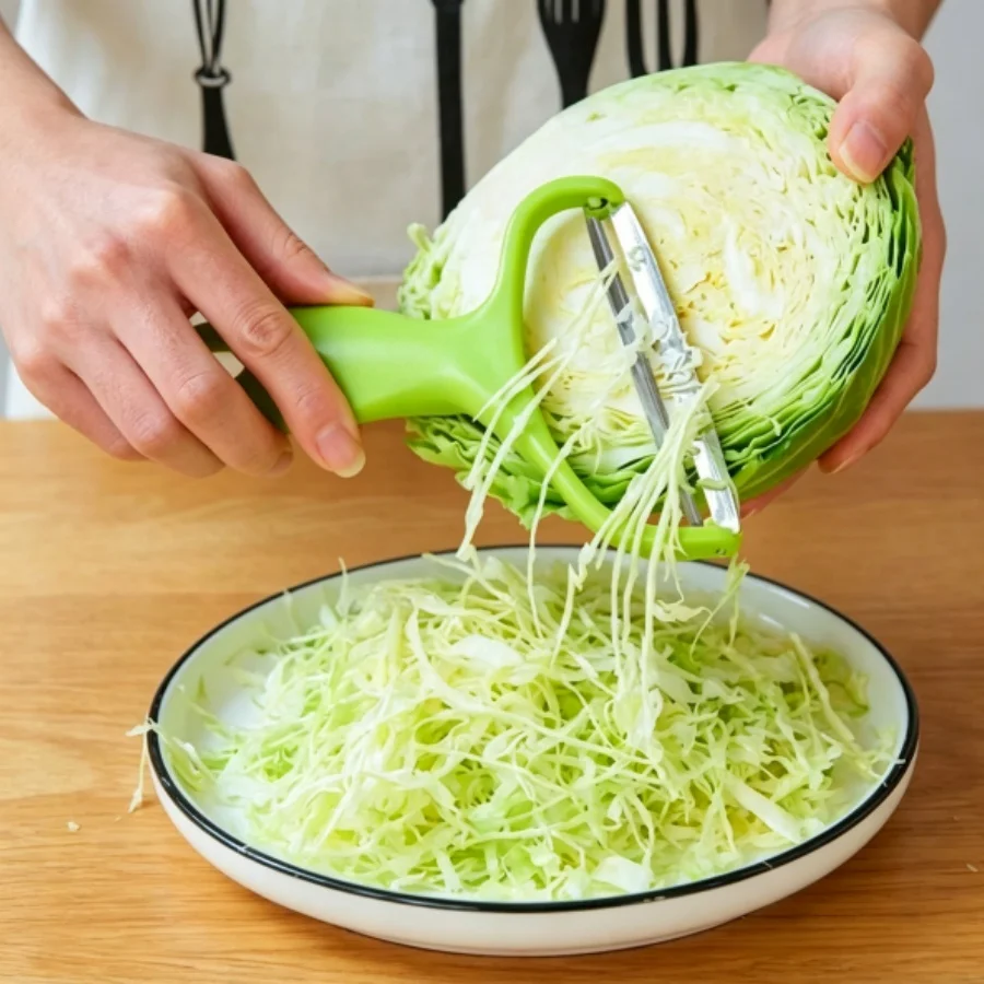 Shimomura Industry Full Veggie Cabbage Peeler, Shredded Cabbage