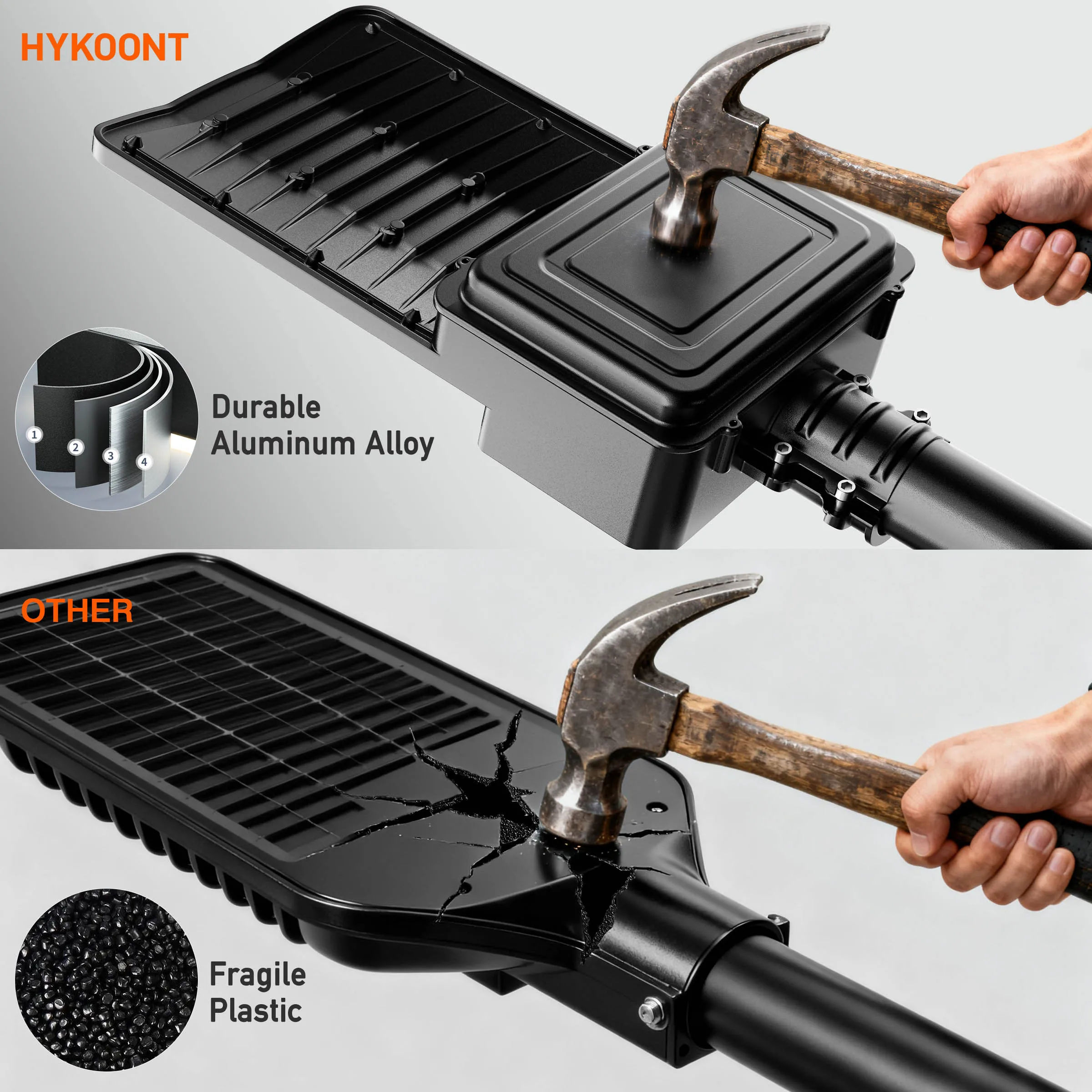 2-Pack Solar Area Lights Outdoor Commercial 9000W LED Parking Lot Light with Motion Sensor Monocrystalline Solar Charging Panel Aluminum Housing Dusk to Dawn IP66 Waterproof Security Lighting