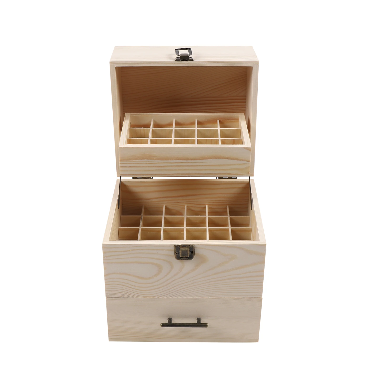Wood Essential Oil Box 59 Grid Wood Essential Oil Box Essential Oil Packaging Box High Quality 3 Layer Essential Oil Box