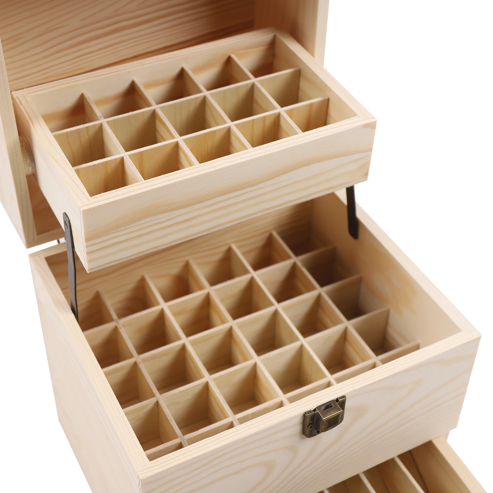 Wood Essential Oil Box 59 Grid Wood Essential Oil Box Essential Oil Packaging Box High Quality 3 Layer Essential Oil Box