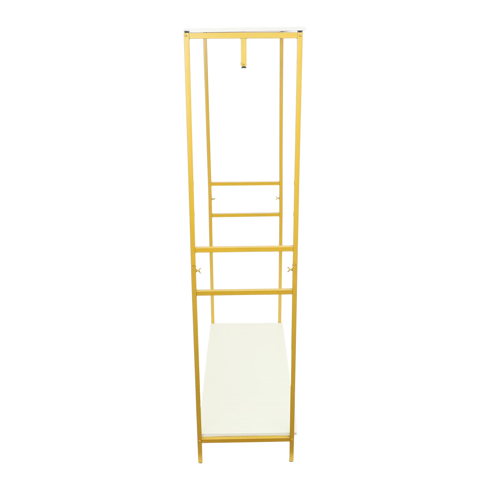 Gold Iron Clothing Rack with Shelves Wedding Dress Bridal Garment Rack Stand