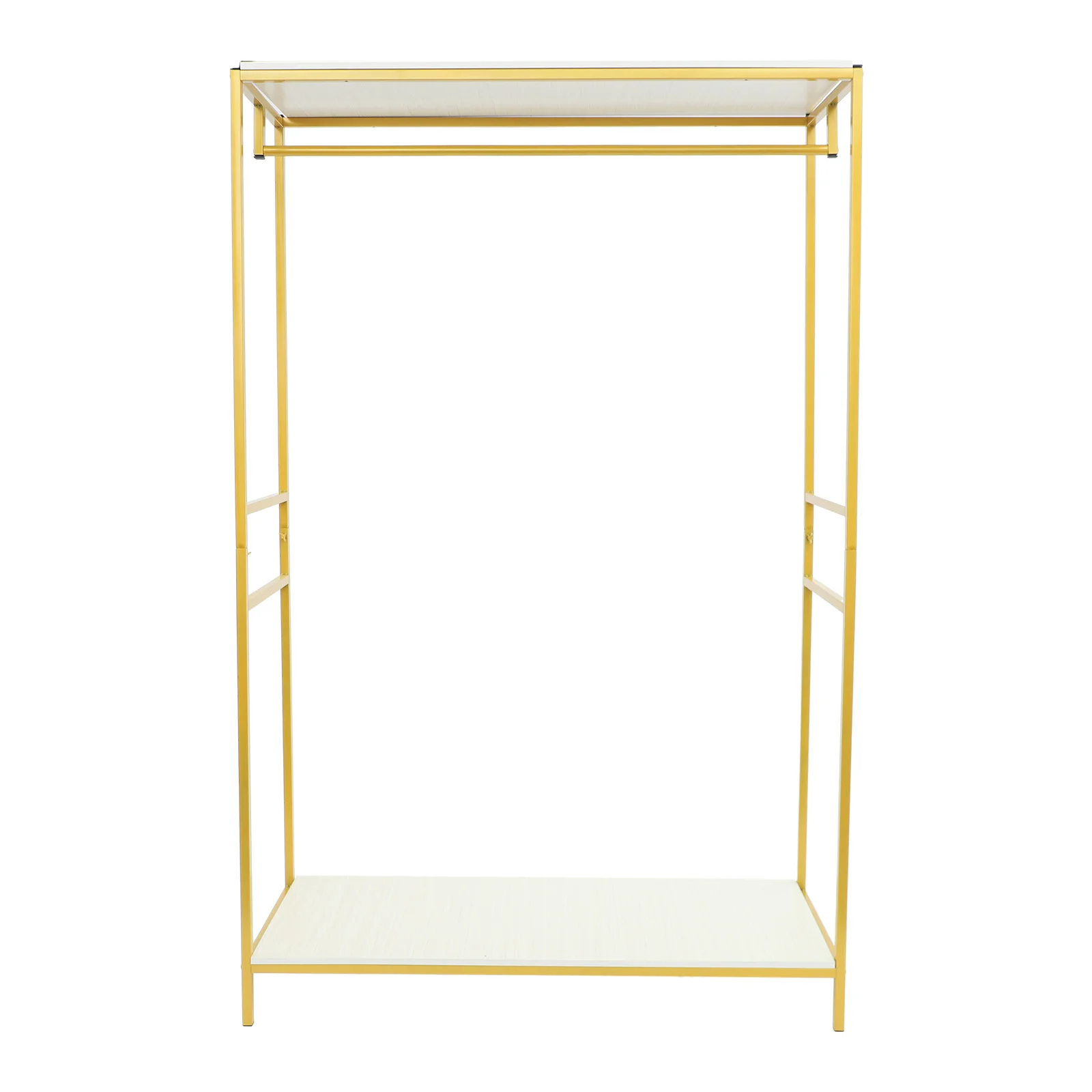 Gold Iron Clothing Rack with Shelves Wedding Dress Bridal Garment Rack Stand