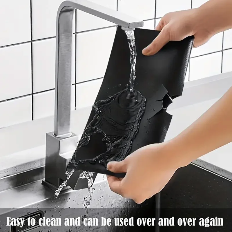 Stove Splatter Guard - Thick Gas Range Protector Mat, Heat Resistant Cooktop Liner for Easy Cleaning