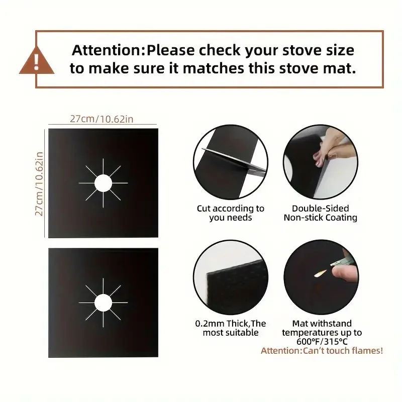 Stove Splatter Guard - Thick Gas Range Protector Mat, Heat Resistant Cooktop Liner for Easy Cleaning