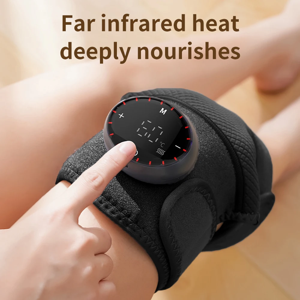 USB Heating Knee Protection Massage for Joint Far-infrared Knee Shoulder Elbow Pad Wireless LED 5 Levels Hot Compress Massager
