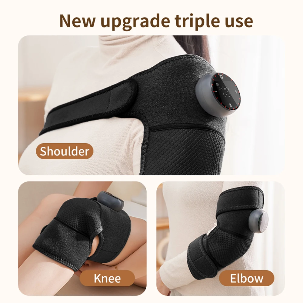 USB Heating Knee Protection Massage for Joint Far-infrared Knee Shoulder Elbow Pad Wireless LED 5 Levels Hot Compress Massager