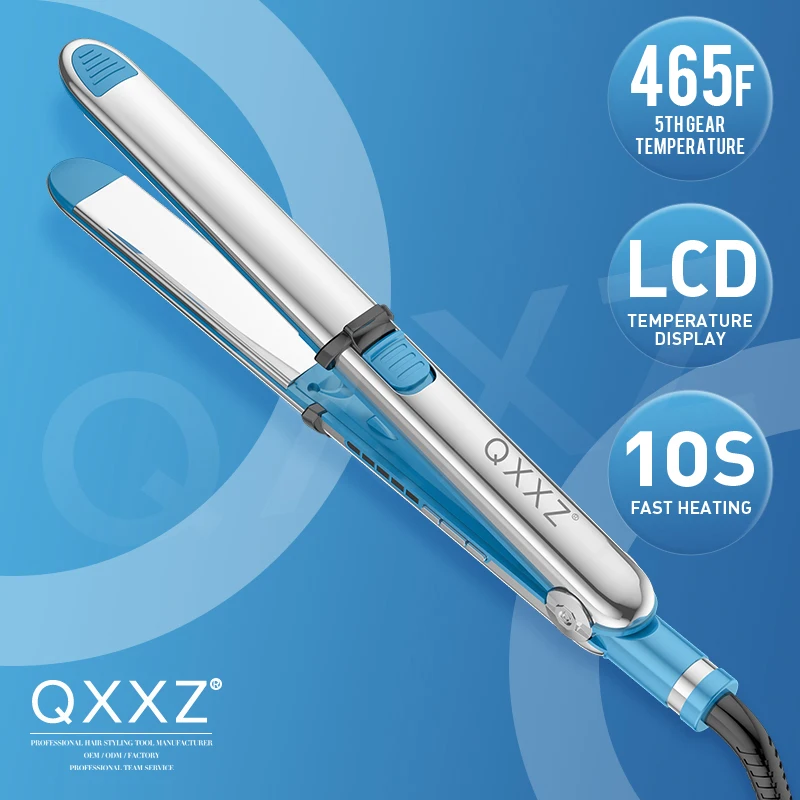 QXXZ Customized Hair Straightener Flat Iron LED Temperature Light Display Titanium Plate Rapid Heating Styling Tools