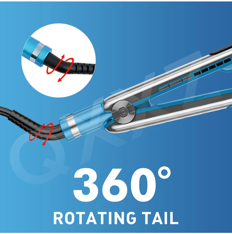 QXXZ Customized Hair Straightener Flat Iron LED Temperature Light Display Titanium Plate Rapid Heating Styling Tools