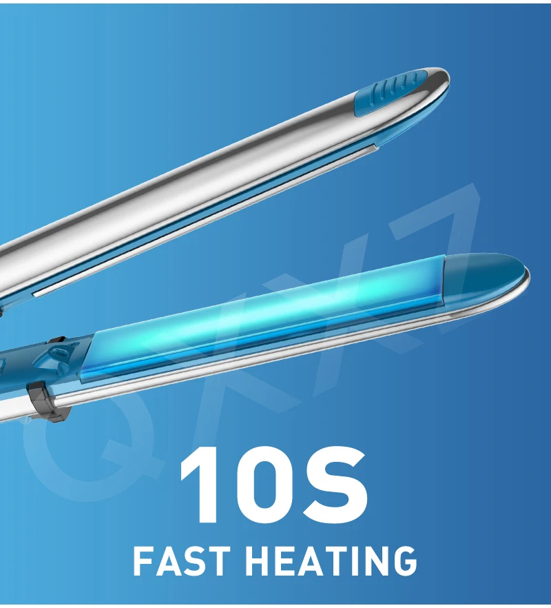 QXXZ Customized Hair Straightener Flat Iron LED Temperature Light Display Titanium Plate Rapid Heating Styling Tools