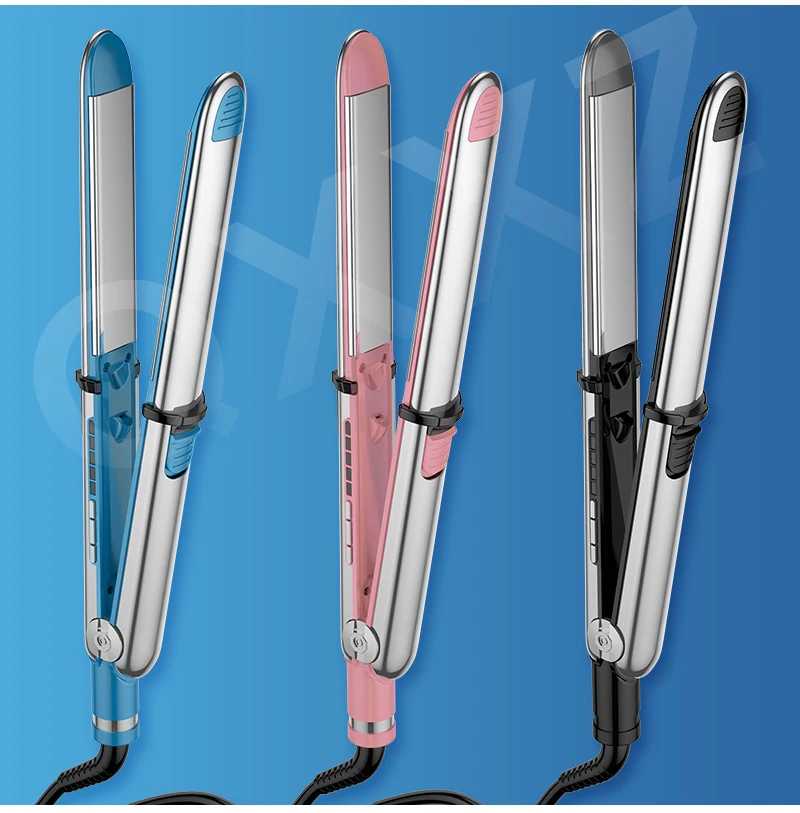 QXXZ Customized Hair Straightener Flat Iron LED Temperature Light Display Titanium Plate Rapid Heating Styling Tools