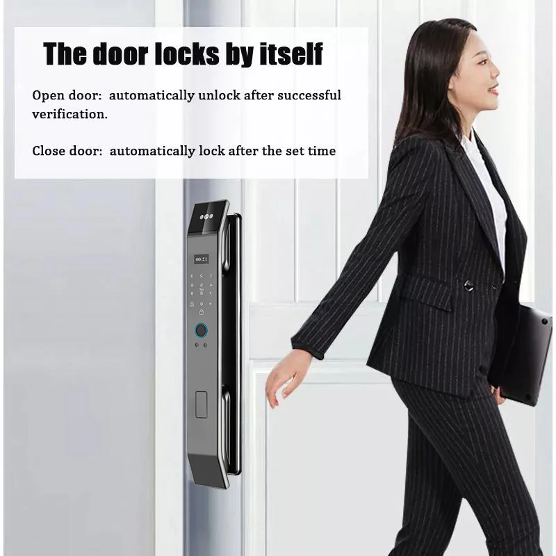 Tuya APP Smart Life APP Control Voice Intercom Smart Lock 3D Face Recognition Fingerprint Password Smart Door Lock With Camera