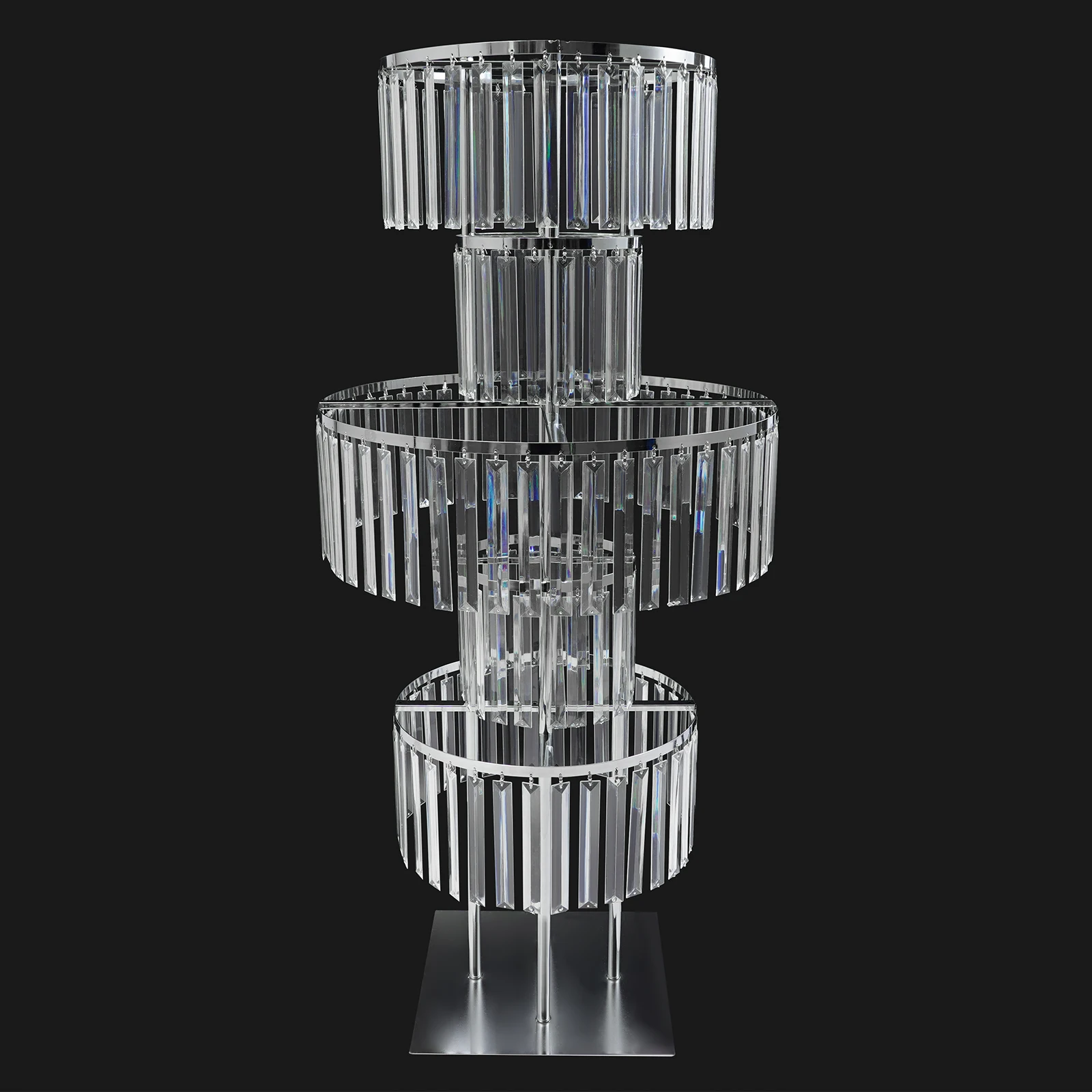 5 Tiers Crystal Flower Stand Gold/Silver 43.3 Inch Height Display Rack Aisle Guide Table Decoration Wedding Centerpiece Stand for Party Birthday Coffee Shop