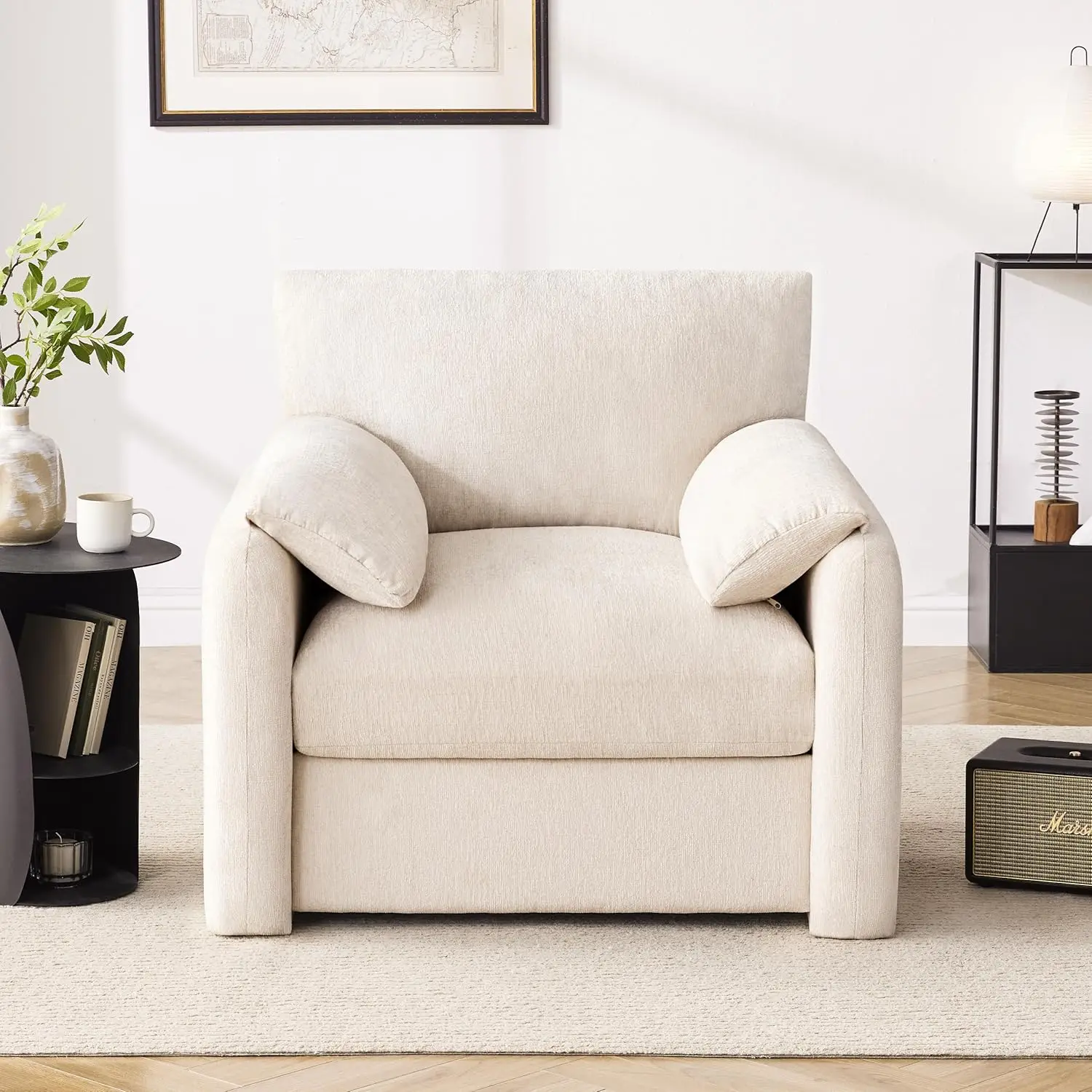 Chenille Oversized Armchair, 38.6" Wide Accent Chairs for Living Room & Bedroom Modern Lounge Chair, Customized