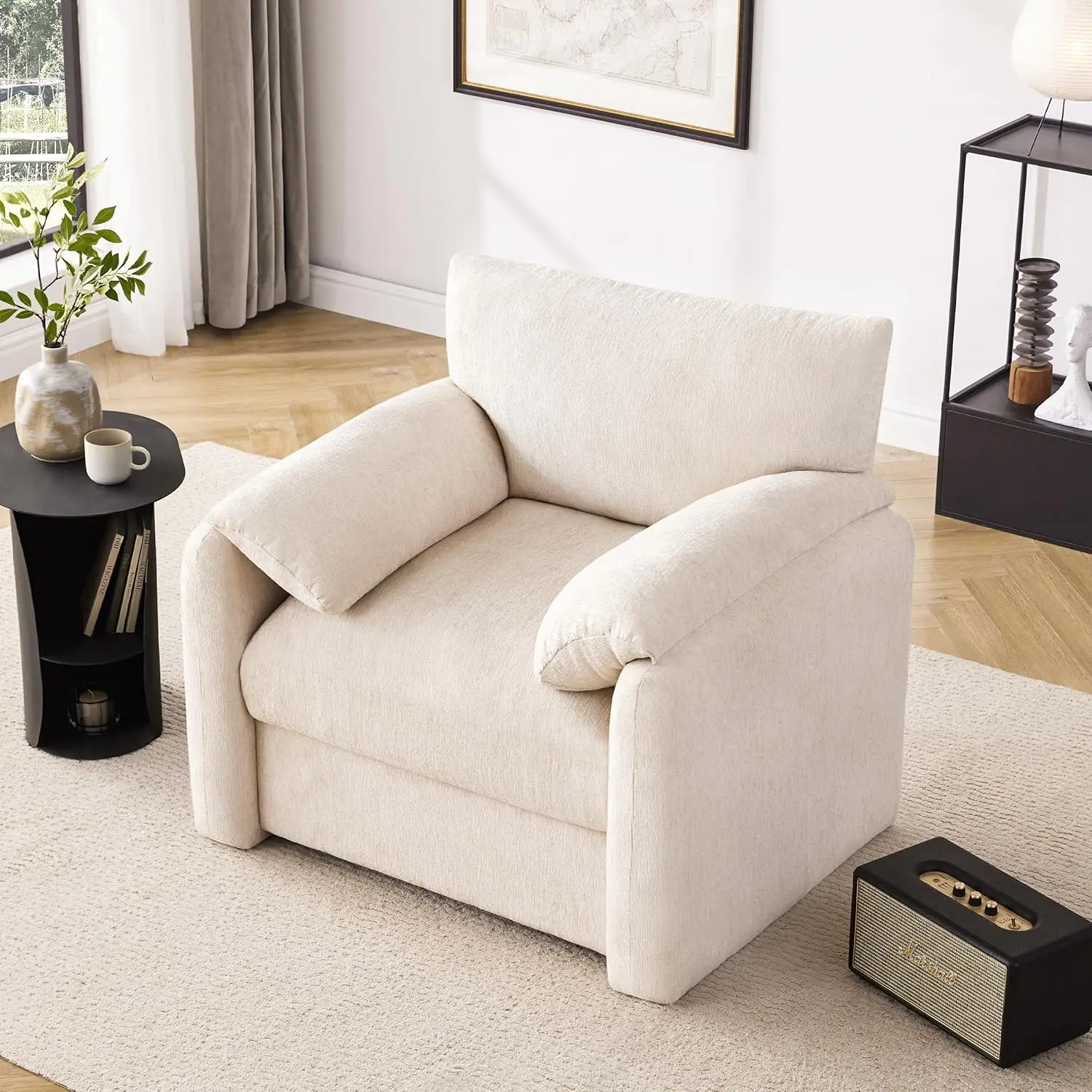 Chenille Oversized Armchair, 38.6" Wide Accent Chairs for Living Room & Bedroom Modern Lounge Chair, Customized
