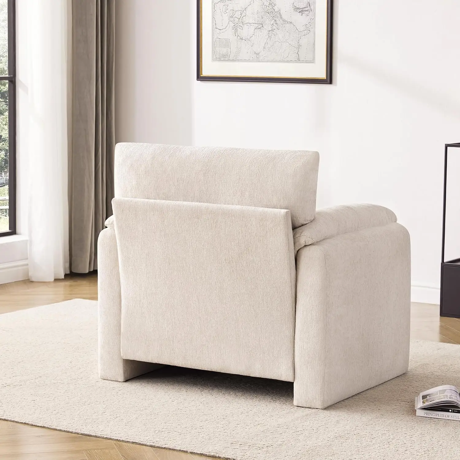 Chenille Oversized Armchair, 38.6" Wide Accent Chairs for Living Room & Bedroom Modern Lounge Chair, Customized