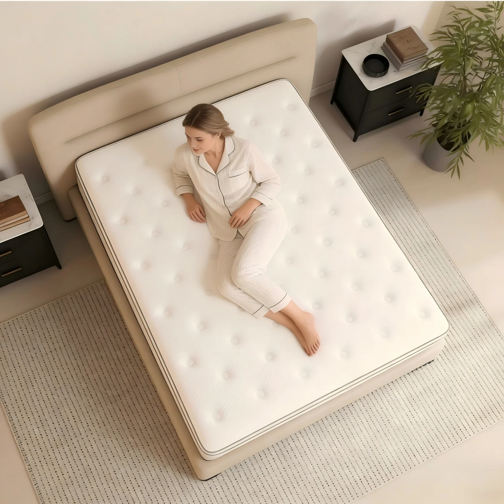 14 Inch Queen Size Hybrid Mattresses in a Box | Medium Firm and Individual Pocket Springs Motion Isolation