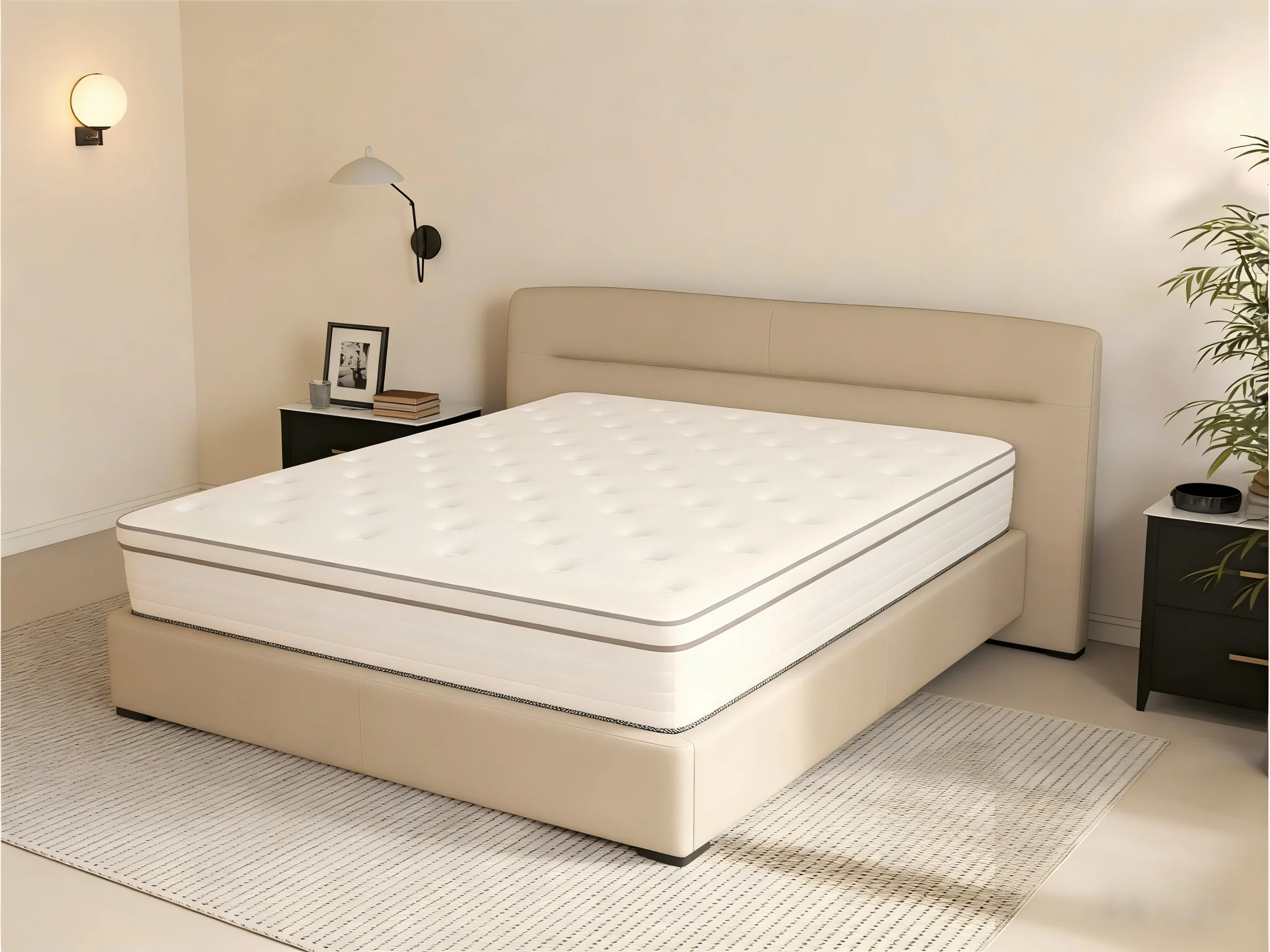 14 Inch Queen Size Hybrid Mattresses in a Box | Medium Firm and Individual Pocket Springs Motion Isolation