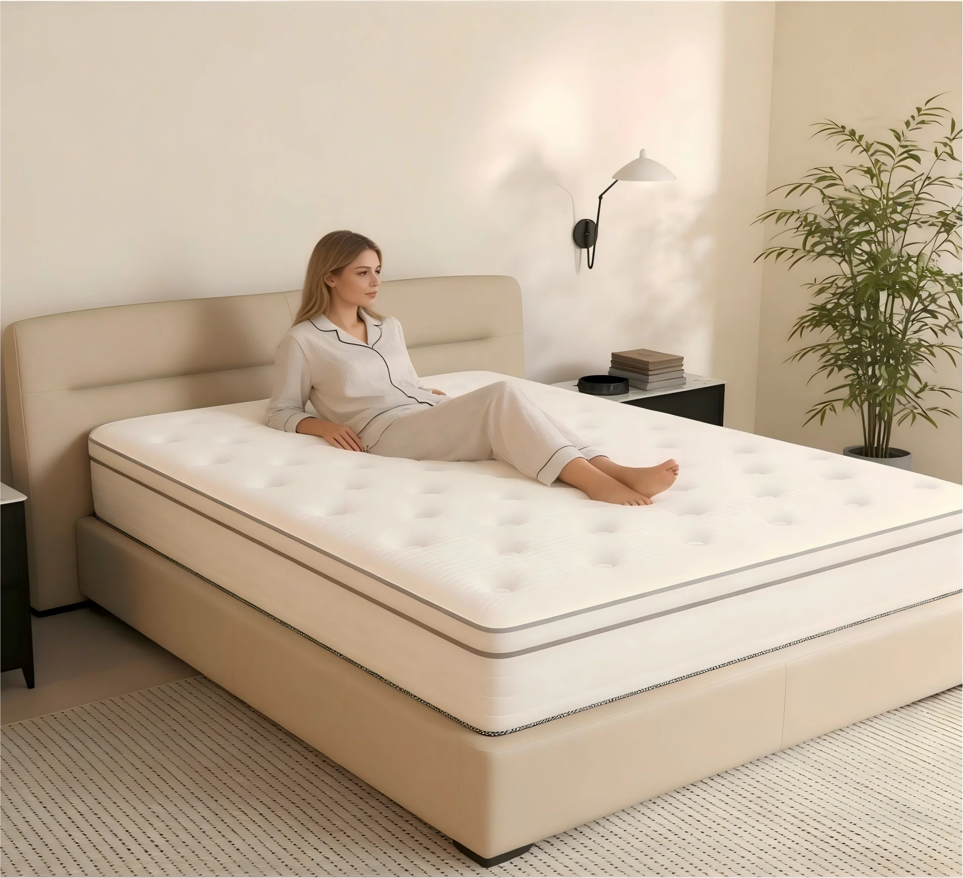 14 Inch Queen Size Hybrid Mattresses in a Box | Medium Firm and Individual Pocket Springs Motion Isolation
