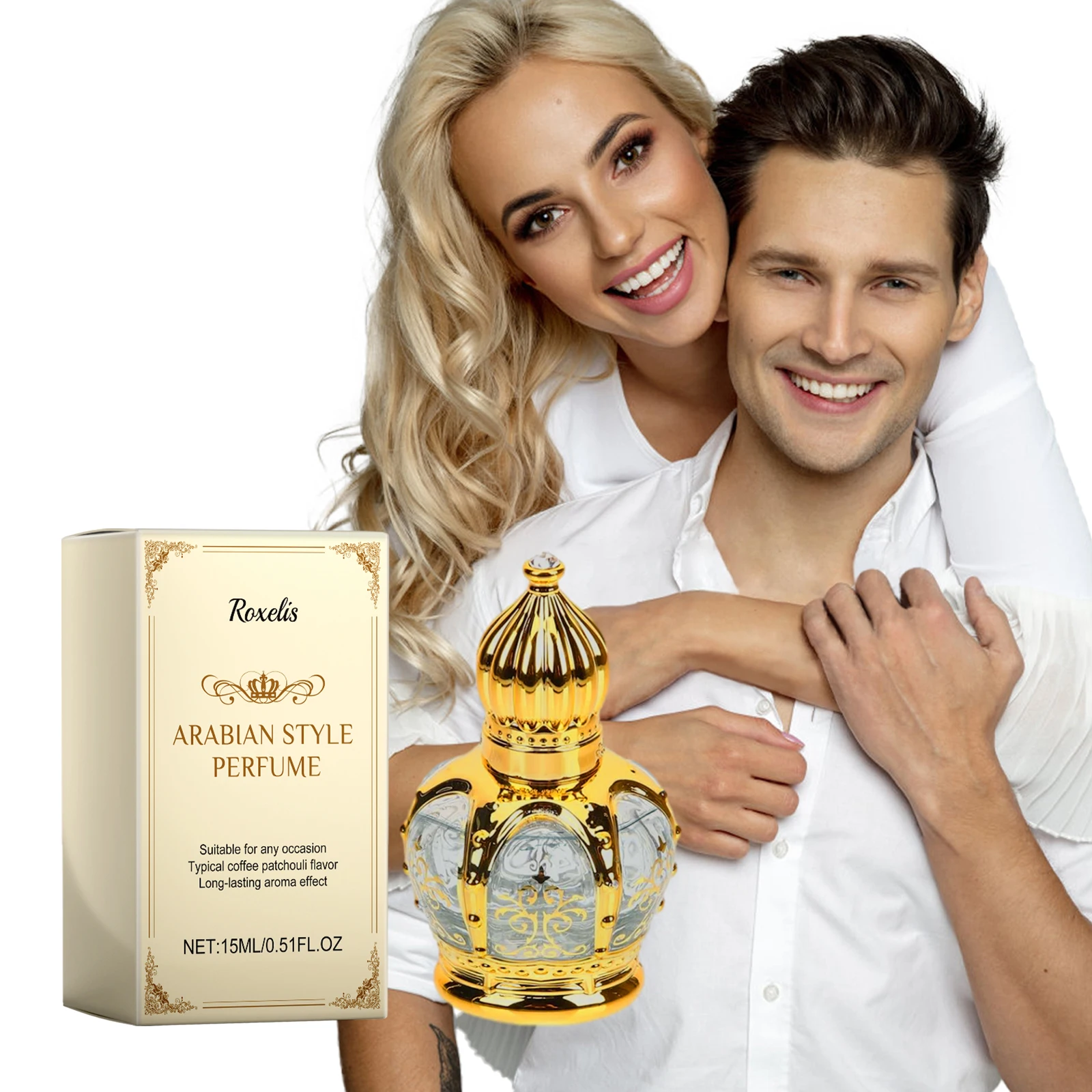 Roxelis 15ml Coffee Patchouli Natural Fragrance Fresh Elegant Long-Lasting Charm Atmosphere Date Perfume for Men And Women