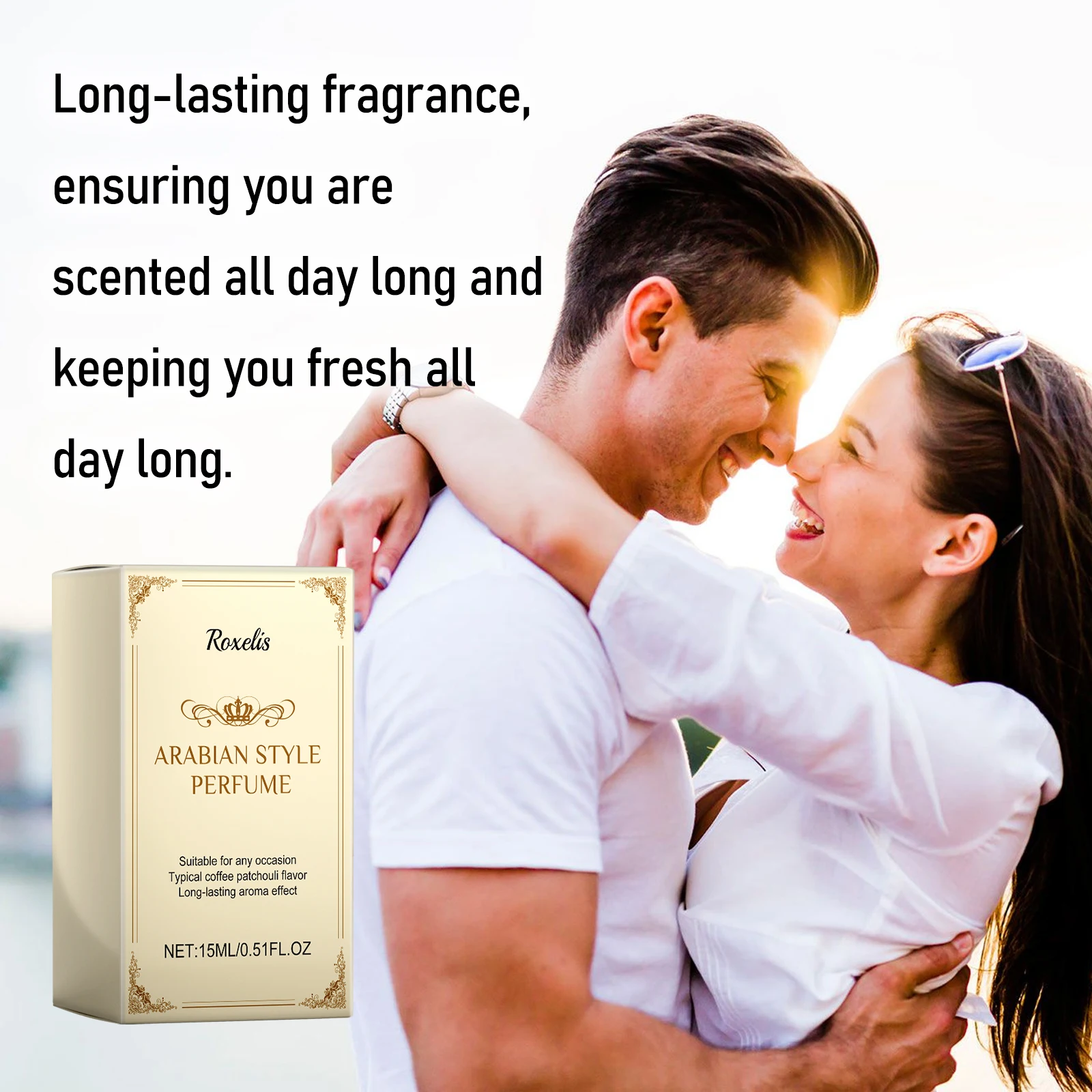 Roxelis 15ml Coffee Patchouli Natural Fragrance Fresh Elegant Long-Lasting Charm Atmosphere Date Perfume for Men And Women