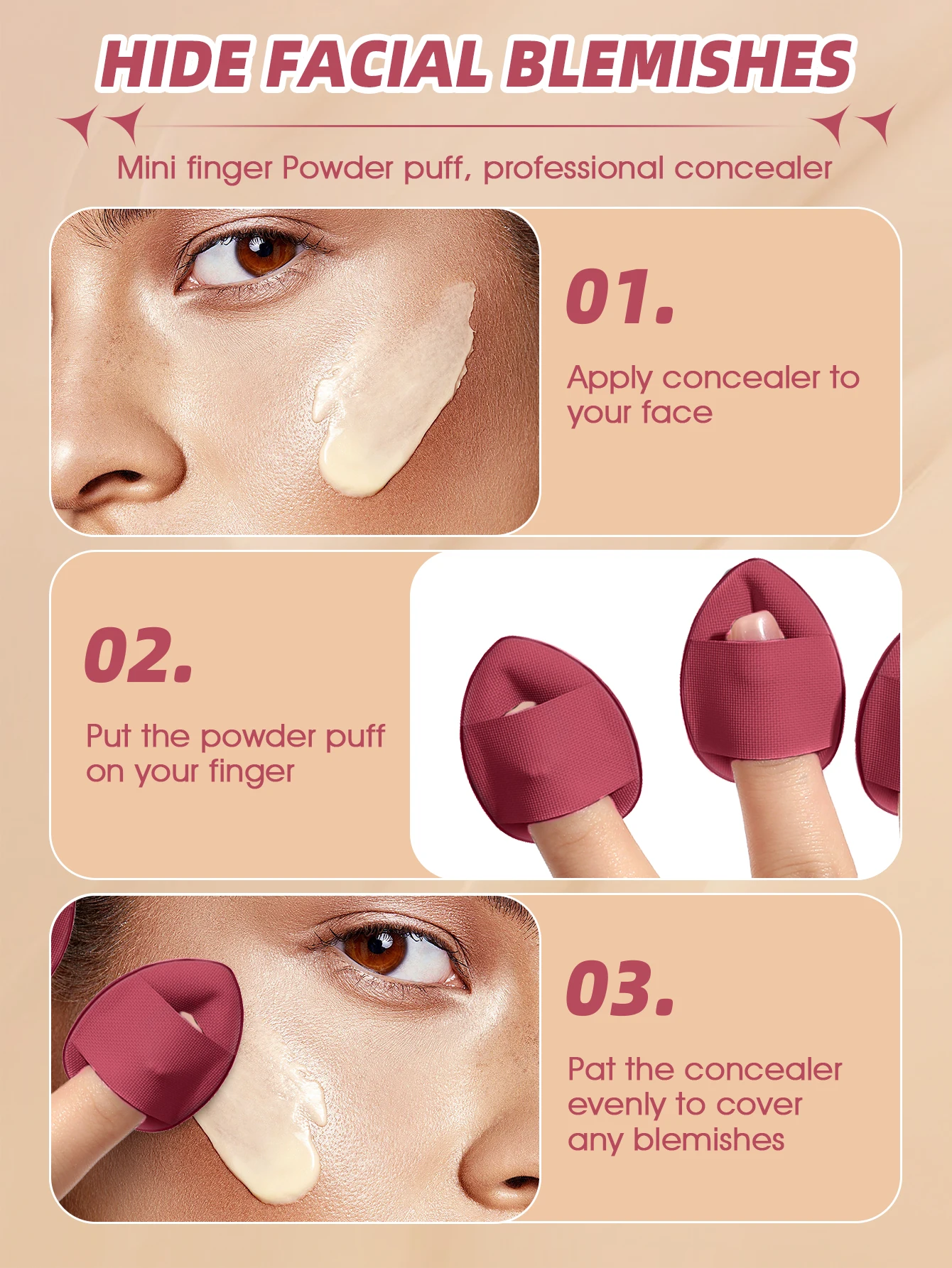 56PCS Makeup Tools: 36PCS Makeup Brush Set + 4PCS Makeup Tools + 8PCS Makeup Sponges + 8PCS Powder Puffs