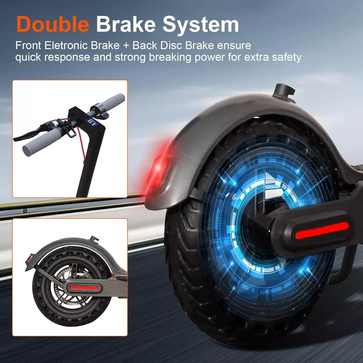 LADPED LP80 Electric Scooter 19mph Speed Shock-Absorbing Anti-Skid 8.5-Inch Folding Waterproof Scooter for Urban Commuting