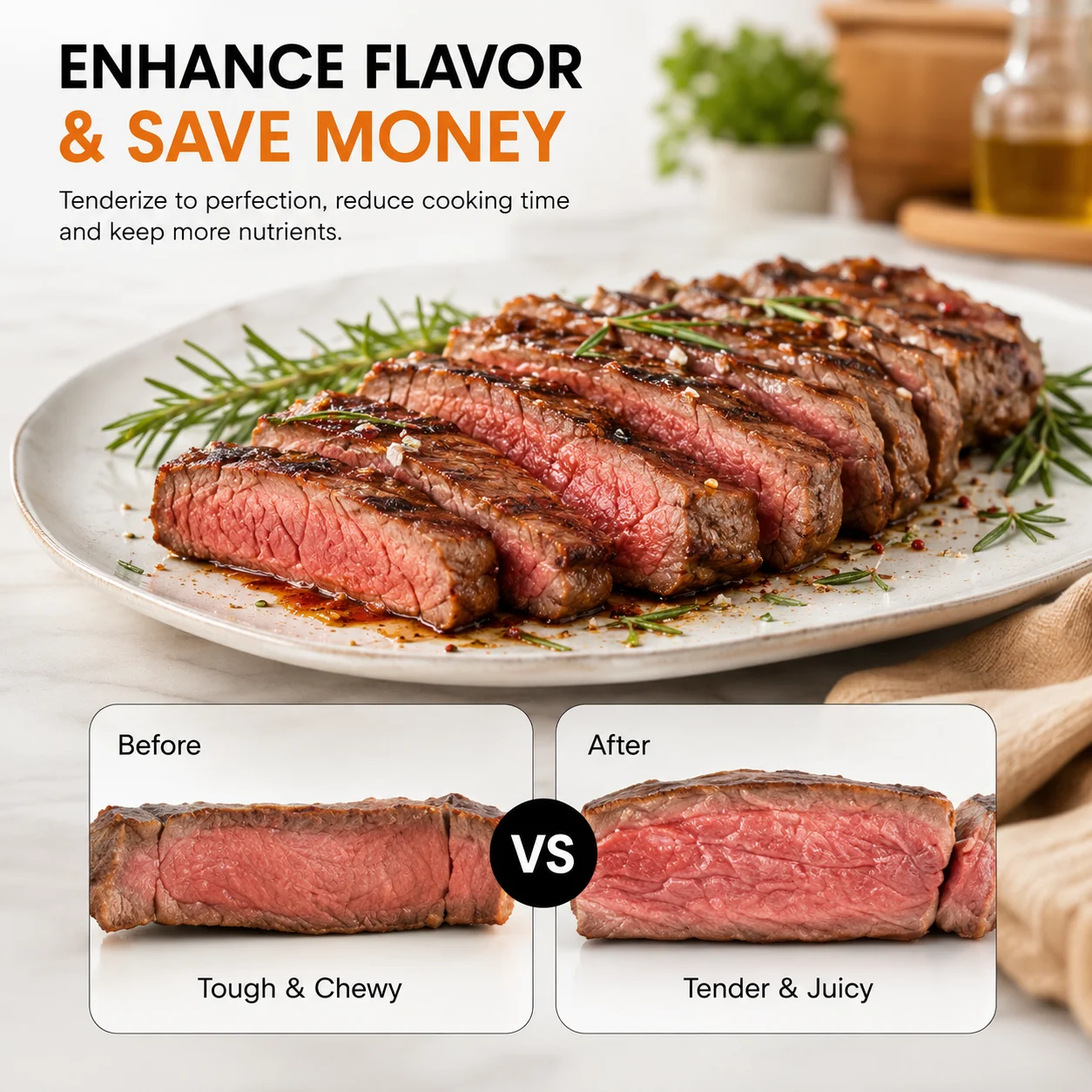 Ultrasonic Meat Tenderizer Automatic Steak Tenderizer Tool Sous Vide Cooking Machine Precision Cooker for Beef Chicken Turkey Fish Pork, Electric Meat Tenderizing Kitchen Appliance with Smart Control for Juicy Tender Meals