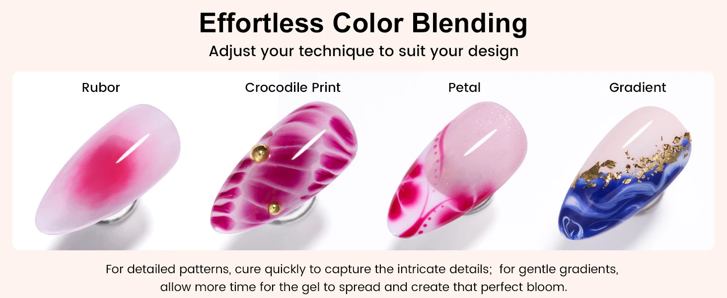 Makartt Blooming Gel Polish Clear UV LED Soak Off Nail Gel With Brush For Marble Watercolor Nail Art Painting DIY Manicure Gift