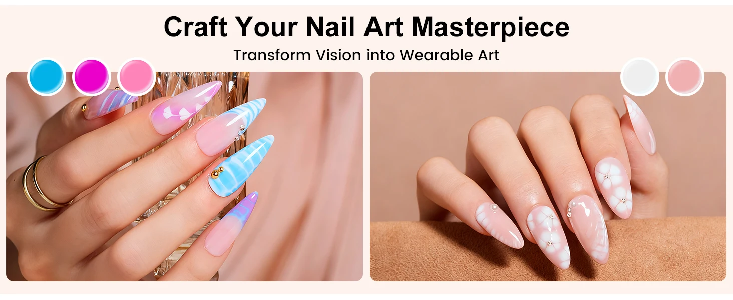 Makartt Blooming Gel Polish Clear UV LED Soak Off Nail Gel With Brush For Marble Watercolor Nail Art Painting DIY Manicure Gift