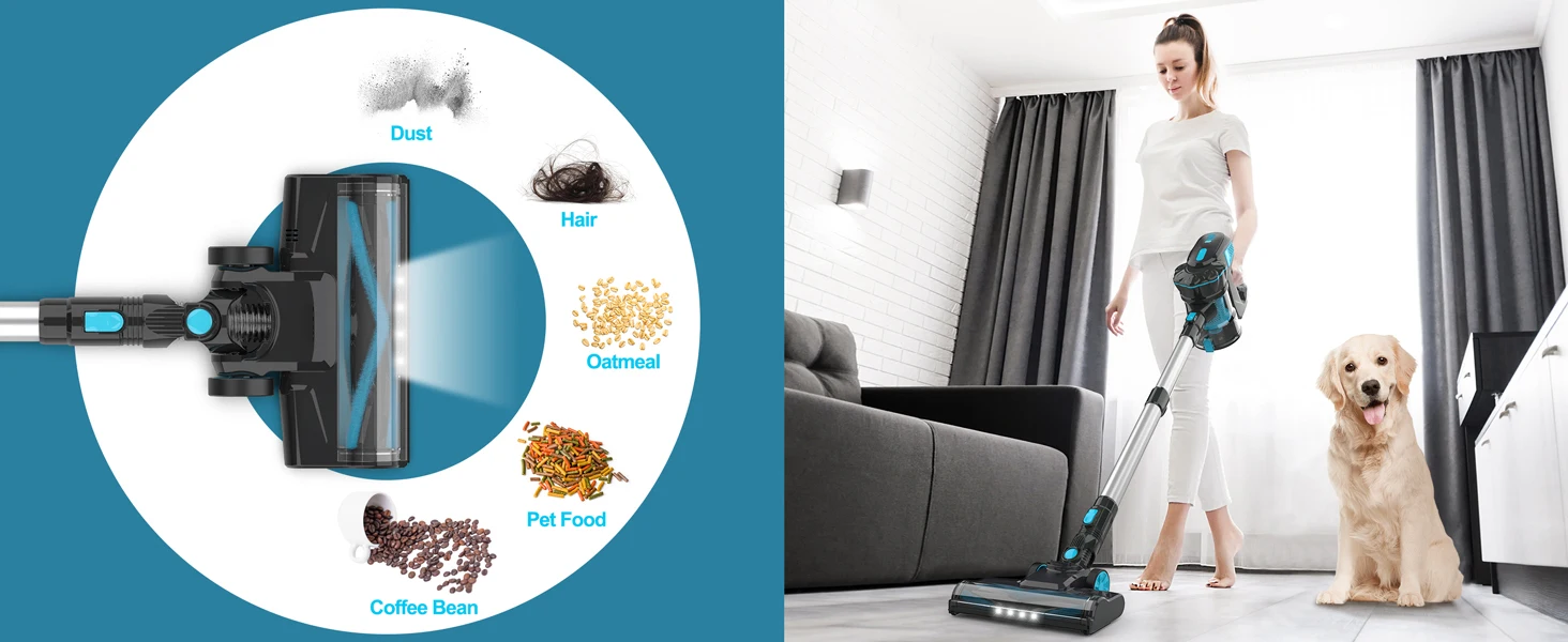 INSE V770 Cordless Vacuum Cleaner, 30Kpa 6-in-1 Lightweight Stick Vacuum for Carpet, Hardfloors, Pet Hair