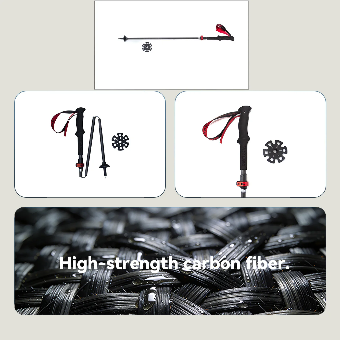 Super Light Telescopic Trekking Poles Portable Nordic Walking Sticks for Outdoor Camping Hiking Easy to Fold Alpenstock