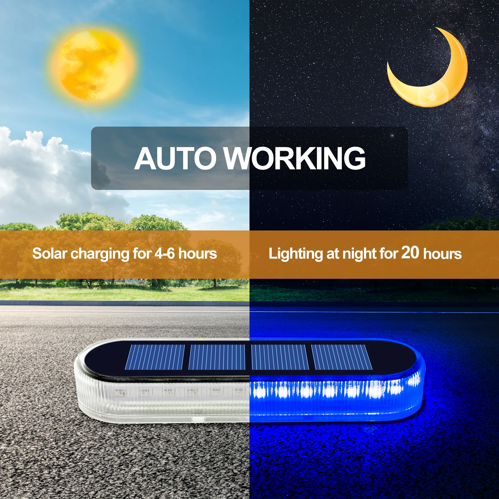 5 Years Lifespan 4 Pack Solar LED Deck Lights Blue Auto On/OFF Outdoor Waterproof IP68 Anti-pressure 5 Tons Solar Garden Step Lights for Stairs Fence Yard Patio Pathway