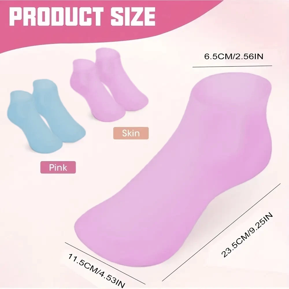 Moisturizing Foot Socks,Silicone Socks for Dry Cracked Feet Women's Foot Socks for Moisturizing,Featuring Massage