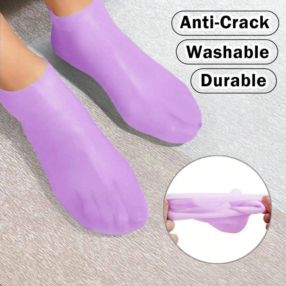 Moisturizing Foot Socks,Silicone Socks for Dry Cracked Feet Women's Foot Socks for Moisturizing,Featuring Massage