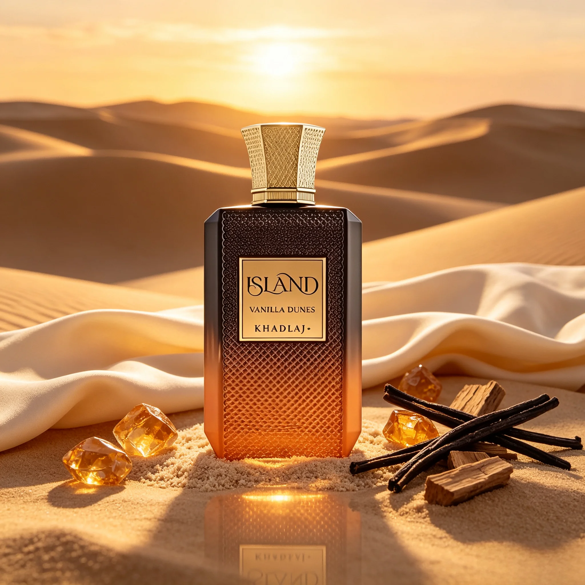 Khadlaj Island Vanilla Dunes Unisex Extrait De Parfum 3.4oz - Long-Lasting Sweet Vanilla Scent Ideal Holiday Gift