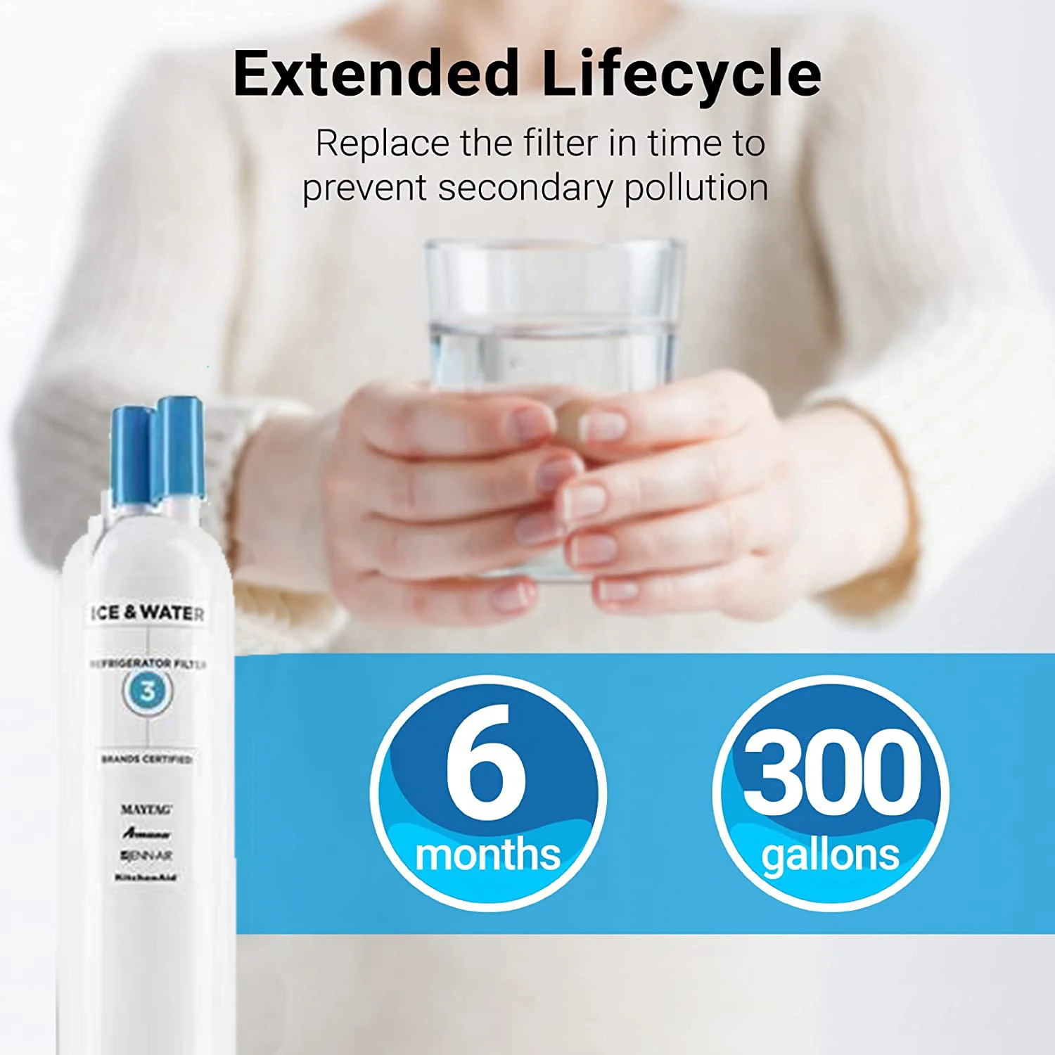Fast US Shipping NSF Certified Brand Genuine EDR3RXD1, Compatible with 4396841 4396710 Filter 3 P2RFWG2 9030 9083