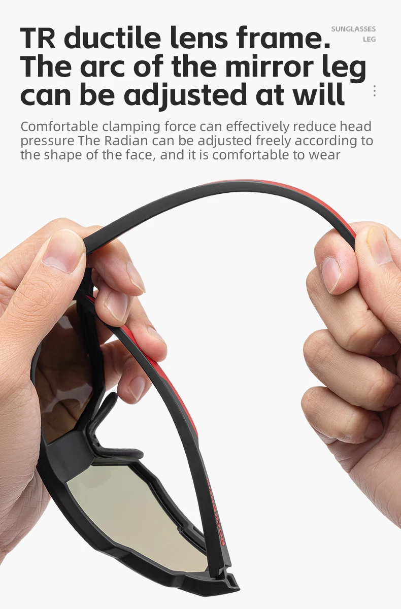 ROCKBROS Polarized Cycling Glasses Electronic Color Change Glasses Sunglasses UV400 Safety Bike Bicycle Eyewear Sports Goggles