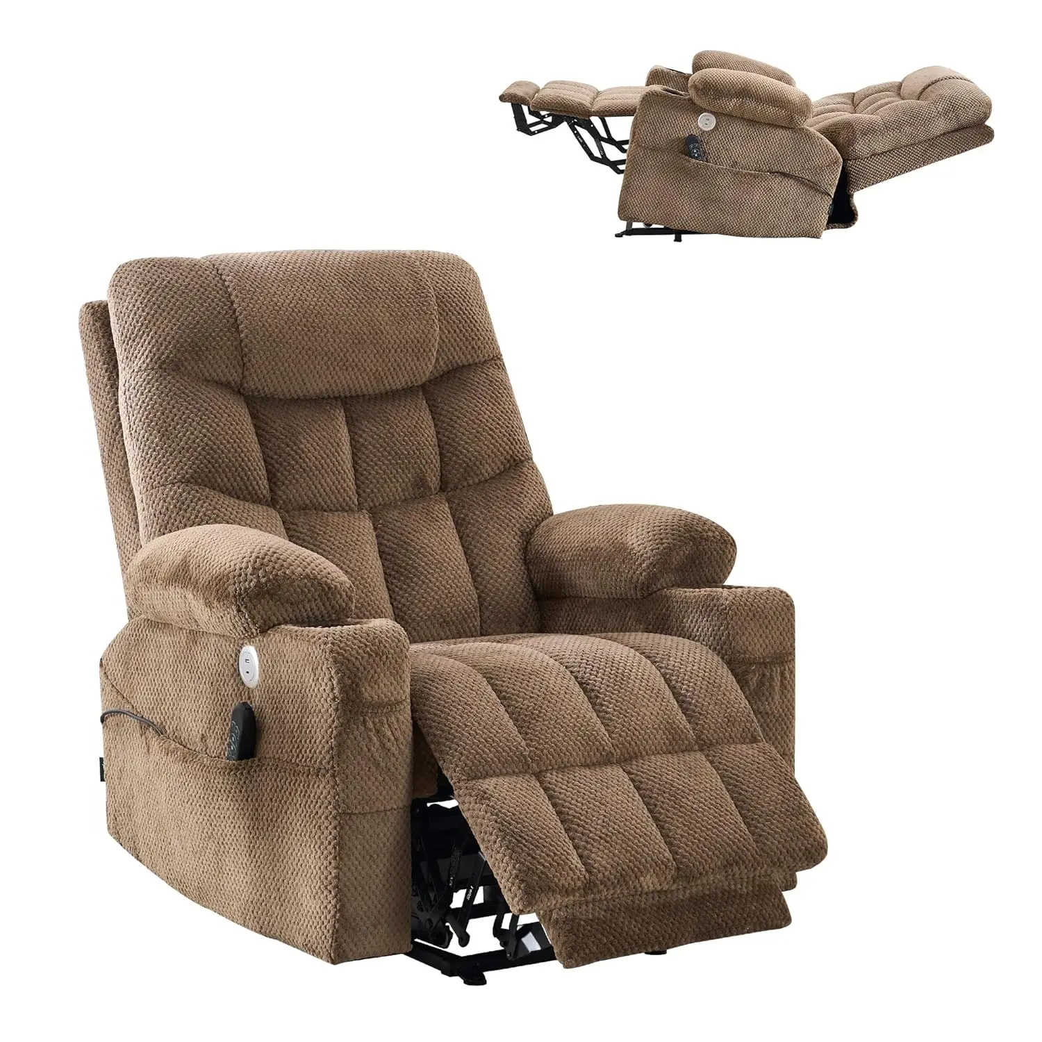 Dual Motor Lift Chair,Independent Backrest & Footrest,Oversized Extended Footrest,USB & Type-C,Cup Holder,Living Room,Customized