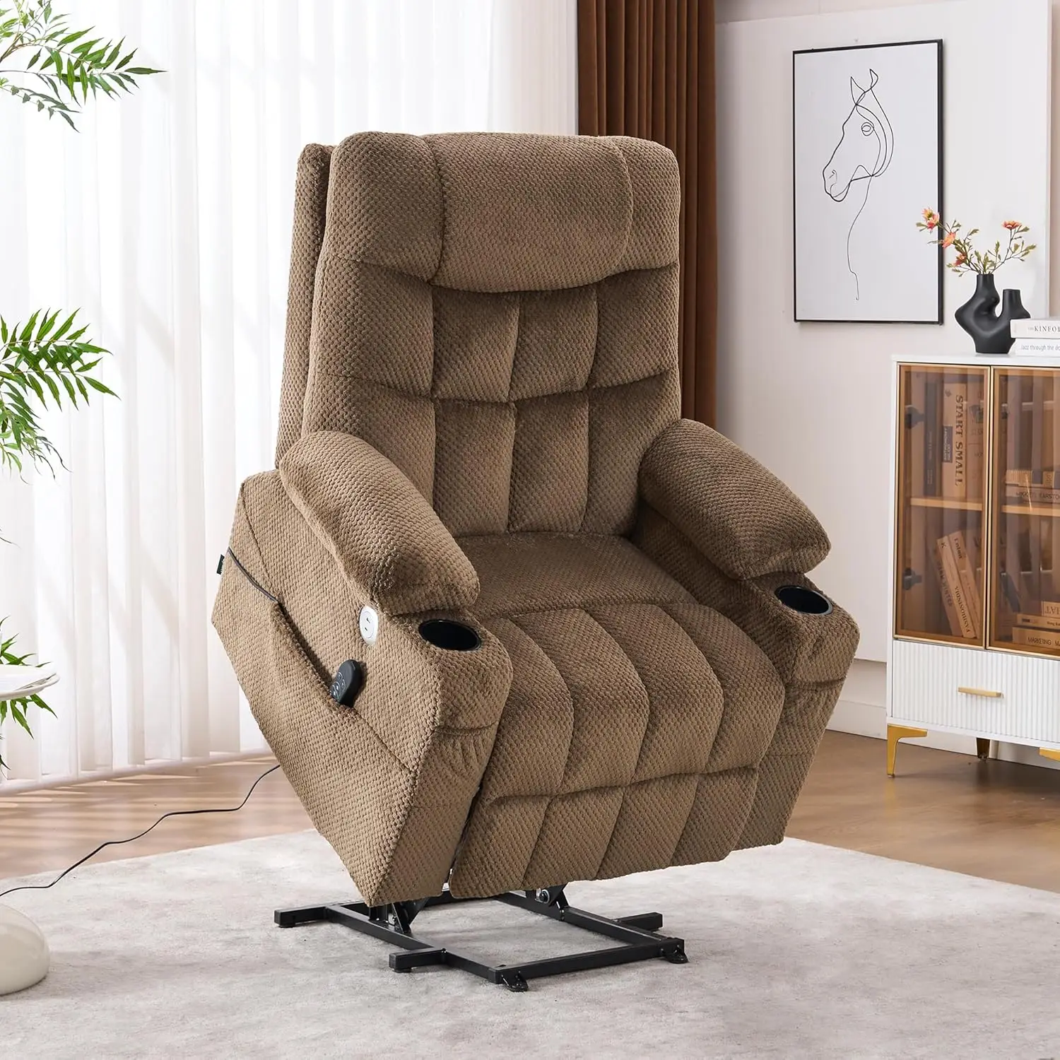 Dual Motor Lift Chair,Independent Backrest & Footrest,Oversized Extended Footrest,USB & Type-C,Cup Holder,Living Room,Customized