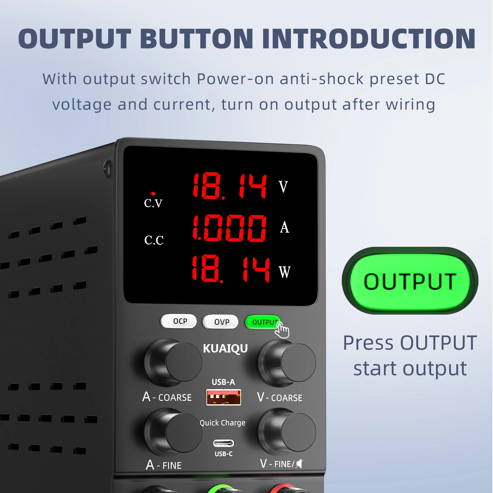 KUAIQU OCP OVP OUTPUT DC Power Supply 12V 24V 30V 10A Laboratory Adjustable Power Supply LED Lighting Sent from US Warehouse