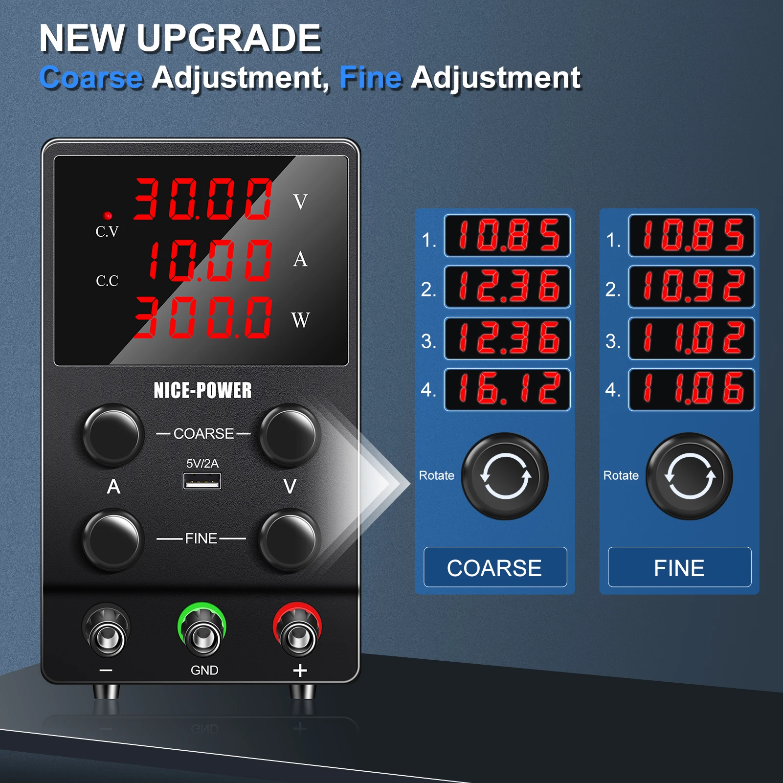 KUAIQU OCP OVP OUTPUT DC Power Supply 12V 24V 30V 10A Laboratory Adjustable Power Supply LED Lighting Sent from US Warehouse