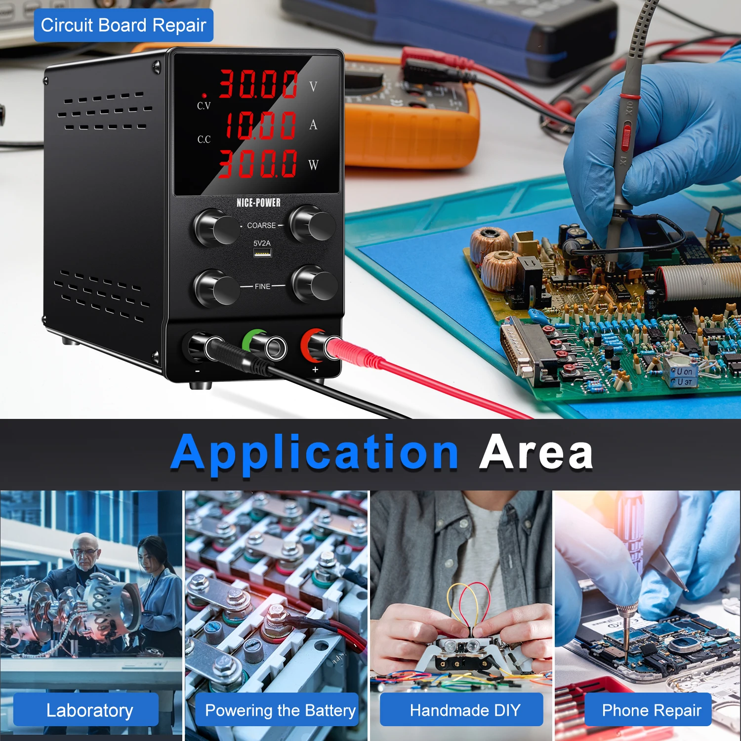 KUAIQU OCP OVP OUTPUT DC Power Supply 12V 24V 30V 10A Laboratory Adjustable Power Supply LED Lighting Sent from US Warehouse