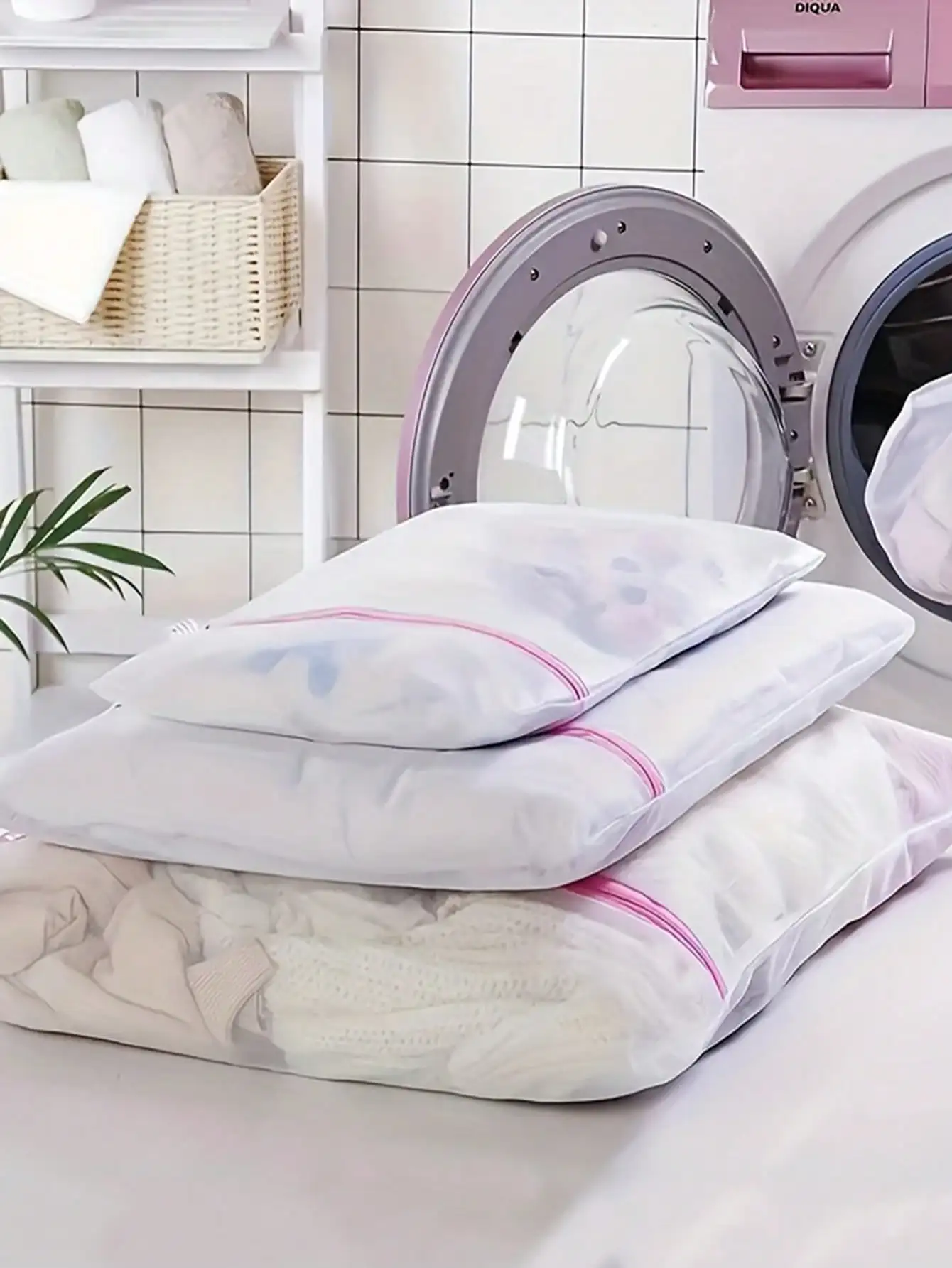3Pcs/Set Zipped Laundry Bags Reusable Washing Machine Clothing Care Washing Mesh Net Bra Socks Lingerie Underwear Laundry Bags