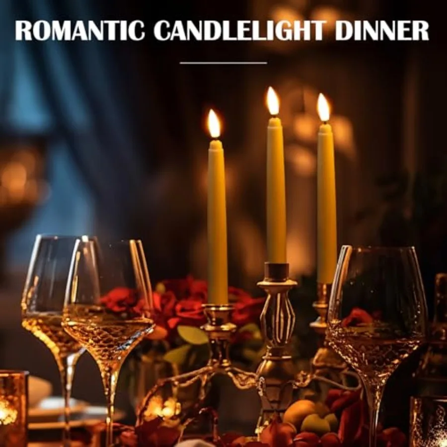 Pcs Flameless Taper Candles LED Taper Candles Flickering Bulk Ivory LED Candlestick for Easter Wedding Church Halloween Christm