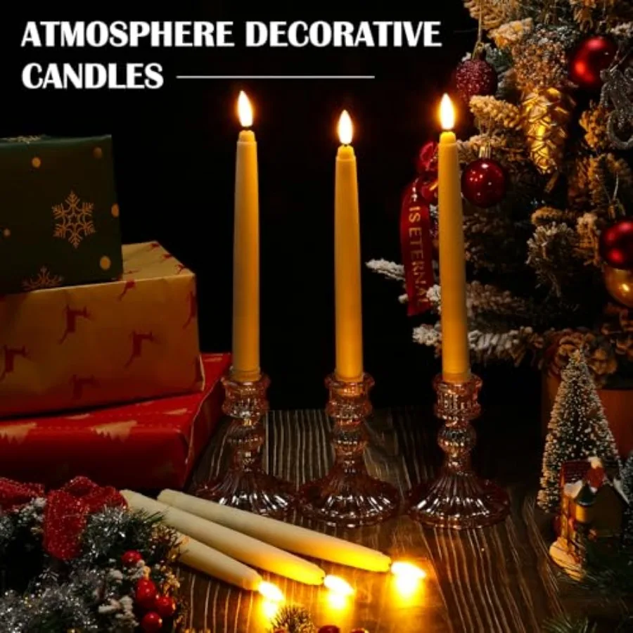 Pcs Flameless Taper Candles LED Taper Candles Flickering Bulk Ivory LED Candlestick for Easter Wedding Church Halloween Christm