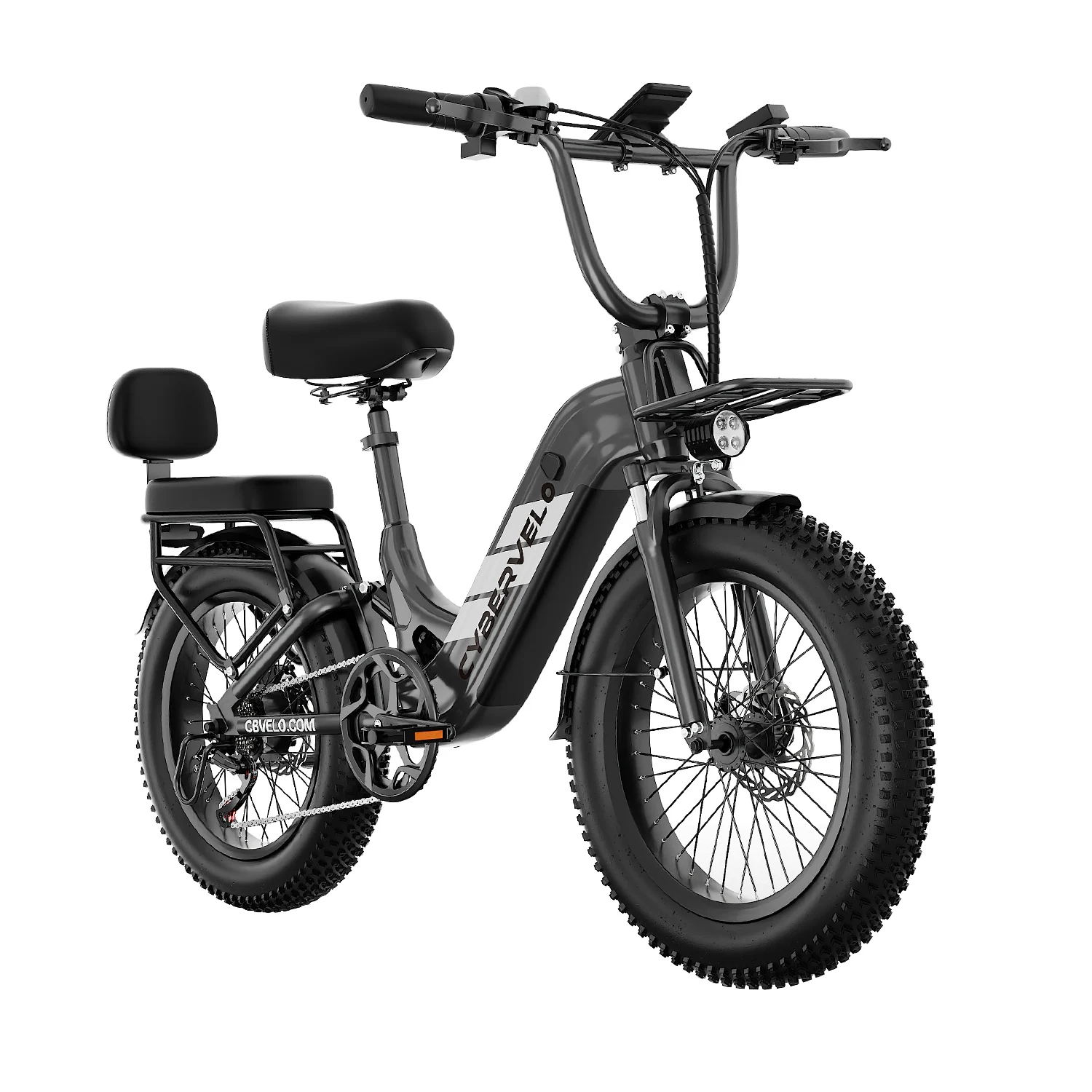 Cybervelo EK12 1500W Peak Step-Thru Electric Bike for Adults 20" Fat Tire 7-Speed Commuter E-Bike Up to 80 Miles Long Range 48V 20Ah Removable Battery
